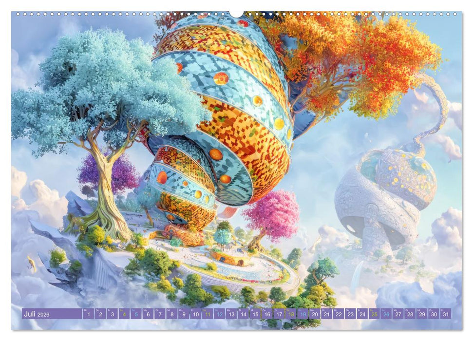Surreale wunderliche Landschaften - Kreativwerke (CALVENDO Premium Wandkalender 2026)