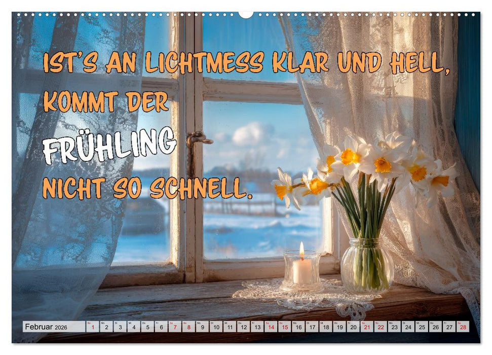 Bauernweisheiten - Stimmen der Natur (CALVENDO Wandkalender 2026)