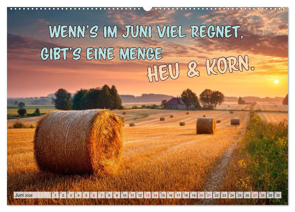 Bauernweisheiten - Stimmen der Natur (CALVENDO Wandkalender 2026)