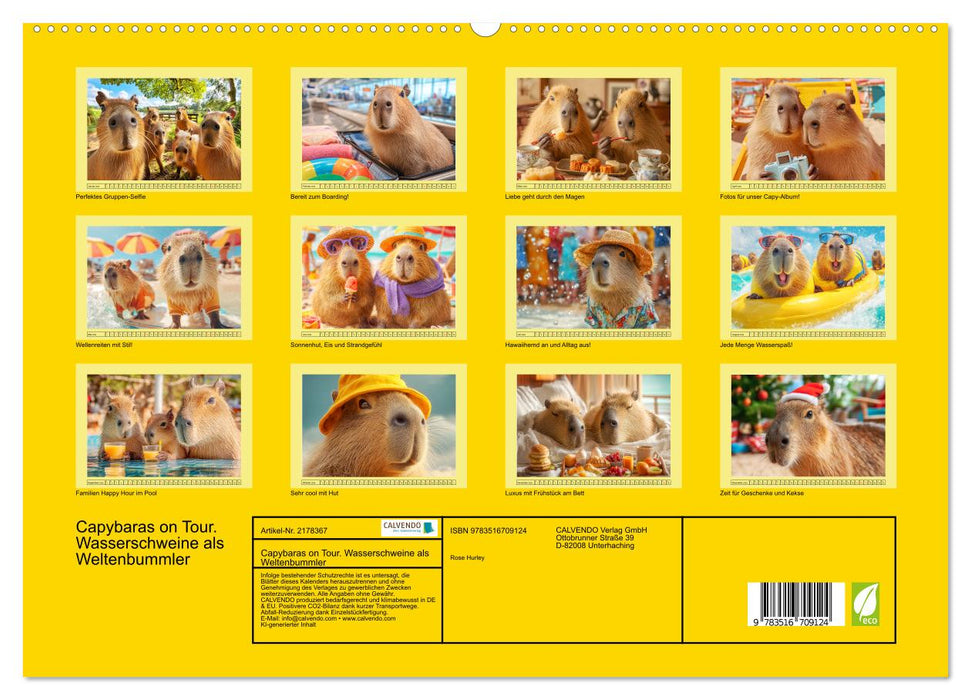 Capybaras on Tour. Wasserschweine als Weltenbummler (CALVENDO Premium Wandkalender 2026)