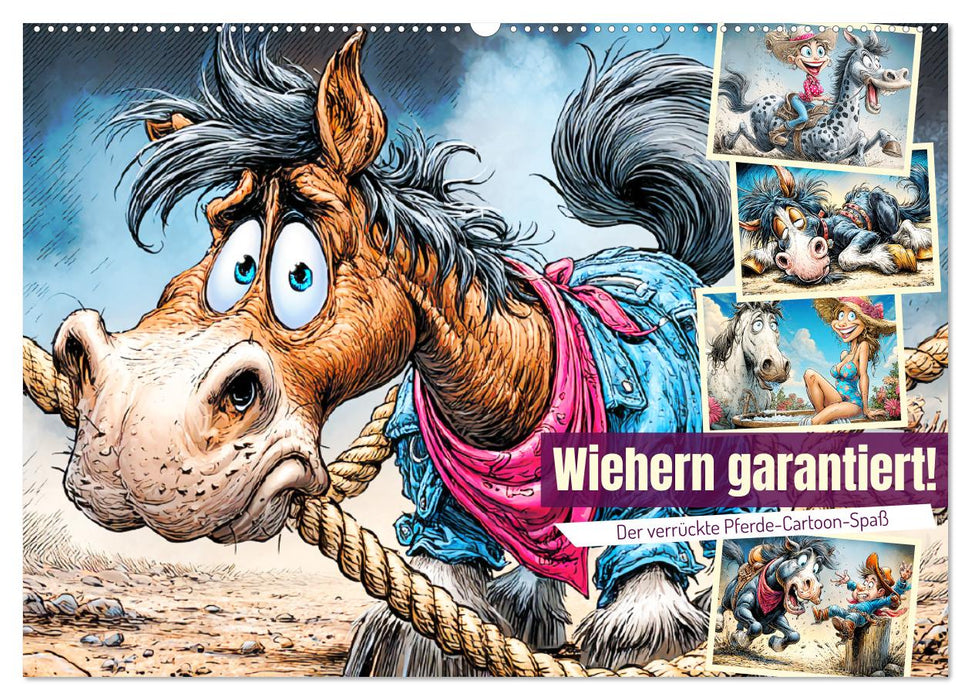 Wiehern garantiert. Der verrückte Pferde-Cartoon-Spaß (CALVENDO Wandkalender 2026)