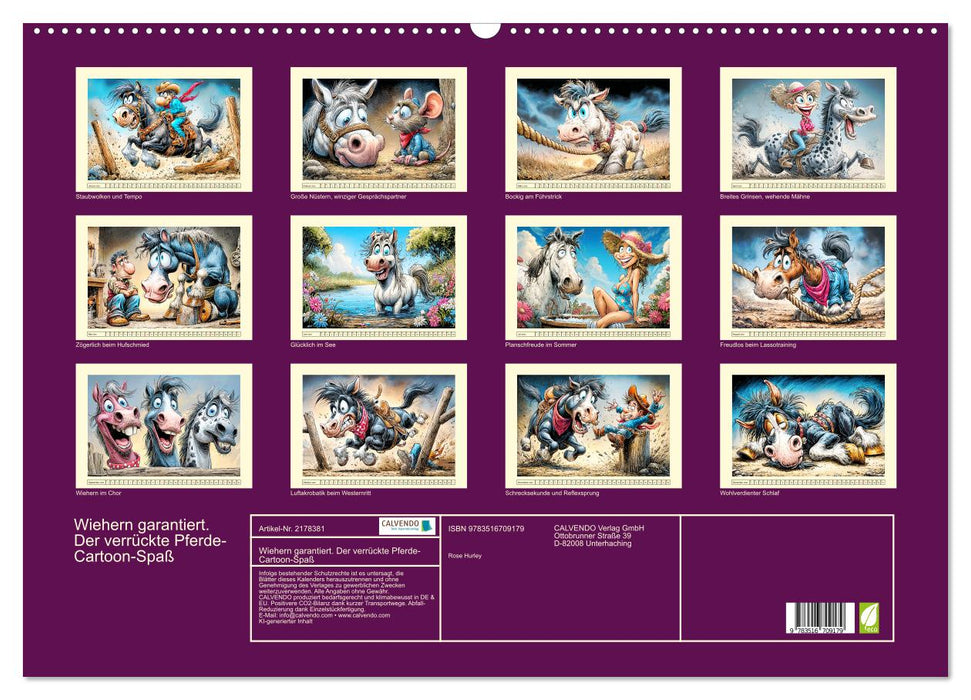 Wiehern garantiert. Der verrückte Pferde-Cartoon-Spaß (CALVENDO Wandkalender 2026)