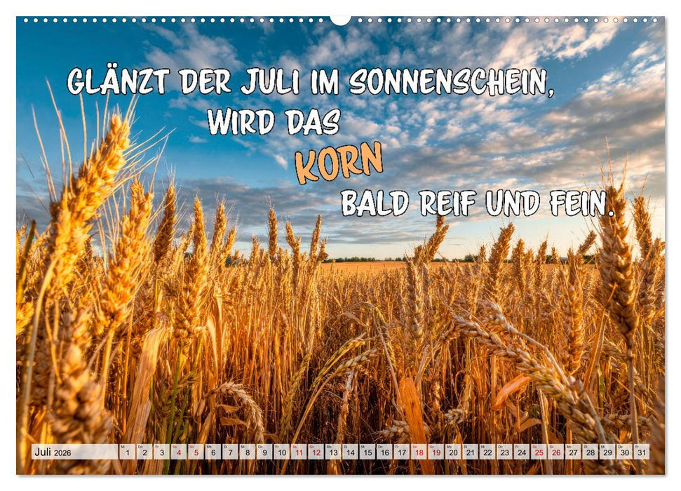 Bauernweisheiten - Stimmen der Natur (CALVENDO Premium Wandkalender 2026)