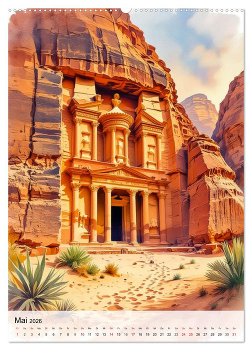 Kulturelle Schätze in Aquarell (CALVENDO Wandkalender 2026)