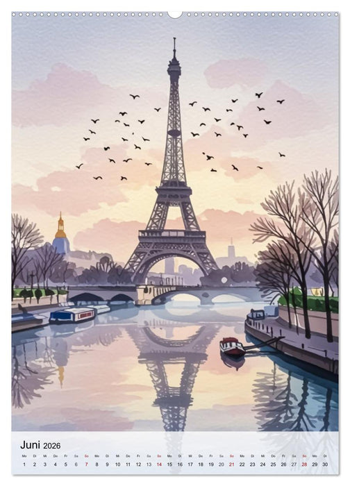 Kulturelle Schätze in Aquarell (CALVENDO Premium Wandkalender 2026)