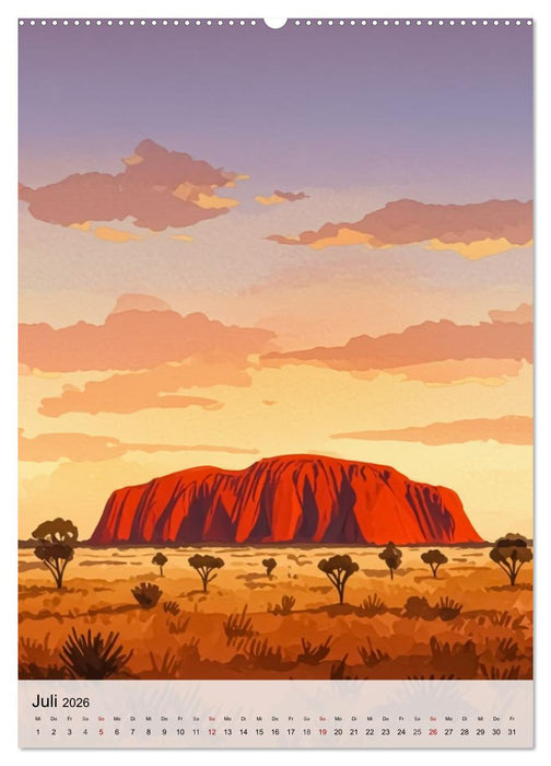 Kulturelle Schätze in Aquarell (CALVENDO Premium Wandkalender 2026)