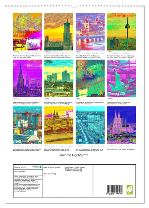 Köln "in Hochform" (CALVENDO Premium Wandkalender 2026)