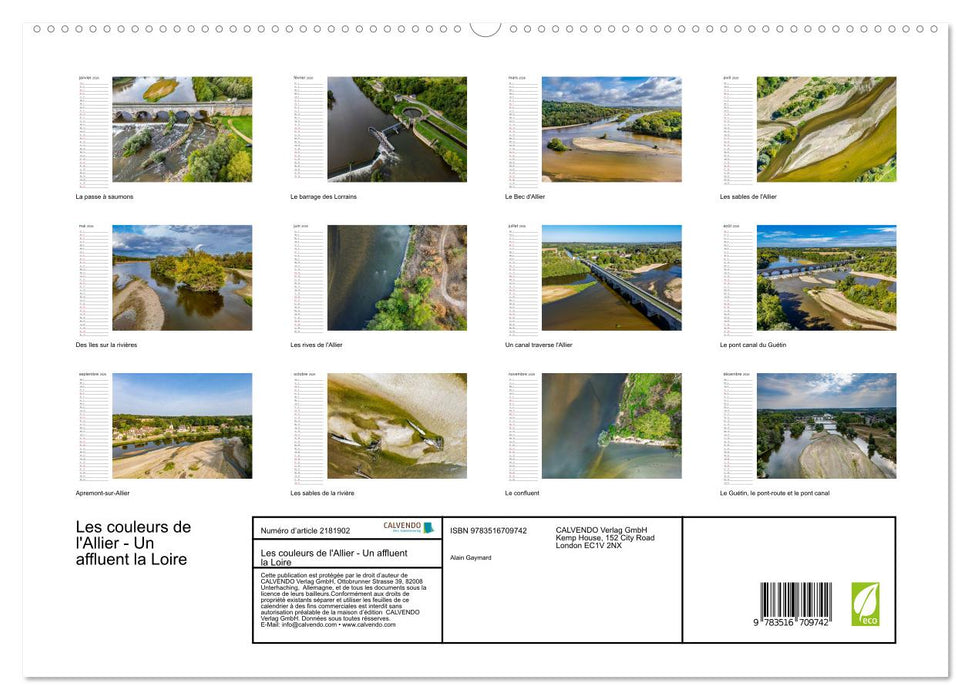 Les couleurs de l'Allier - Un affluent la Loire (CALVENDO Calendrier supérieur 2026)