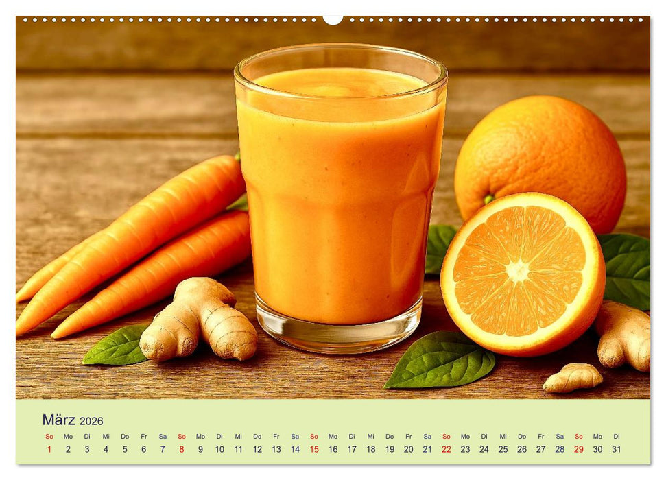 Gesunde Smoothies (CALVENDO Premium Wandkalender 2026)