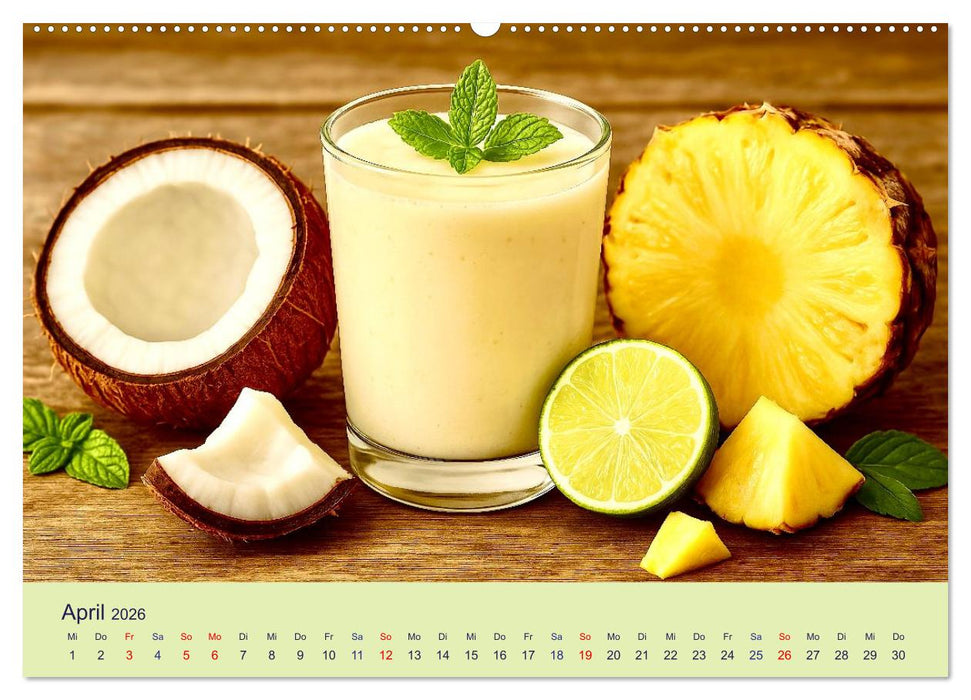 Gesunde Smoothies (CALVENDO Premium Wandkalender 2026)