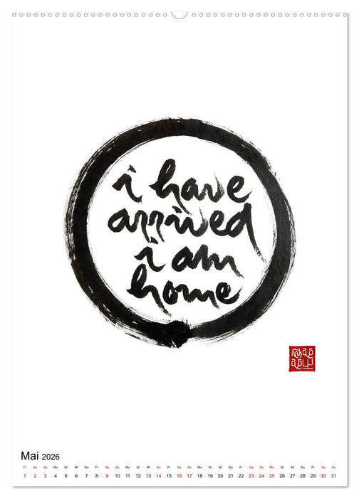 Zen Art Kalligraphie inspiriert von Zen-Meister Thích Nhất Hạnh (CALVENDO Wandkalender 2026)