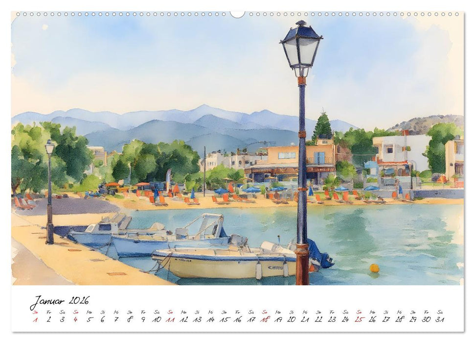 Kretas einladende Urlaubsorte (CALVENDO Wandkalender 2026)