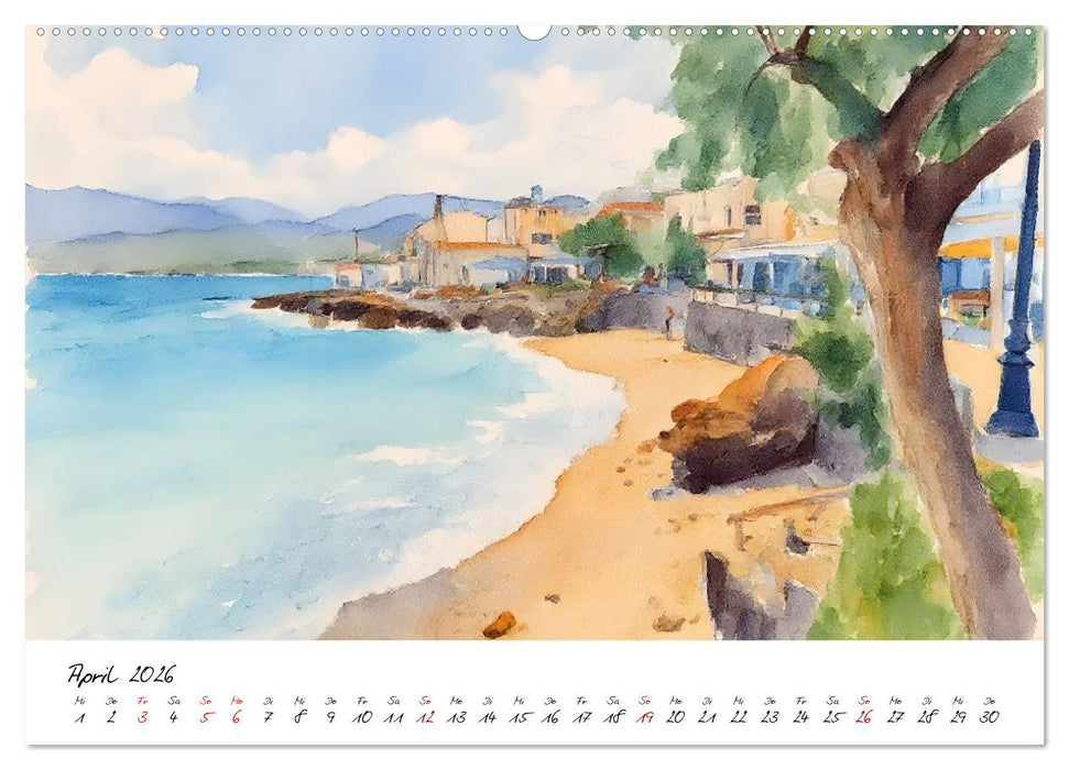 Kretas einladende Urlaubsorte (CALVENDO Wandkalender 2026)