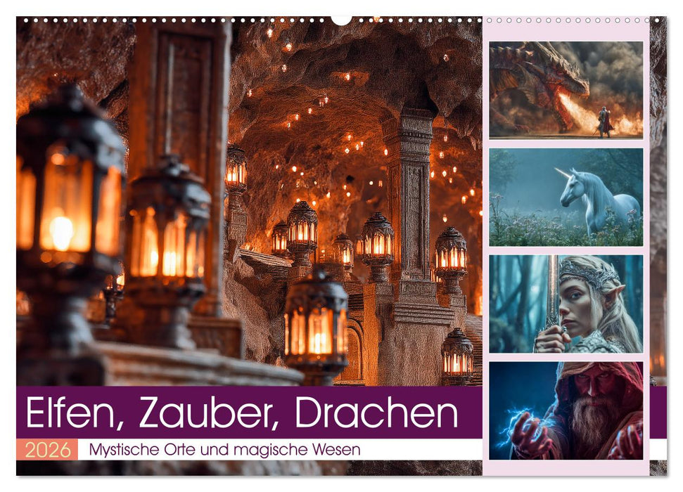 Elfen, Zauber, Drachen (CALVENDO Wandkalender 2026)