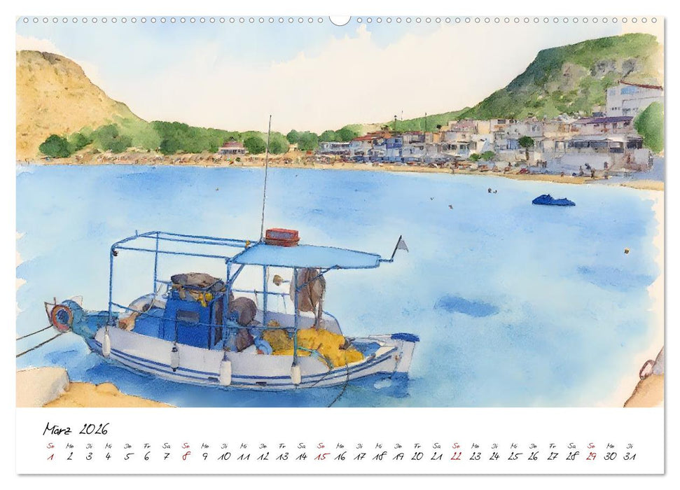 Kretas einladende Urlaubsorte (CALVENDO Premium Wandkalender 2026)