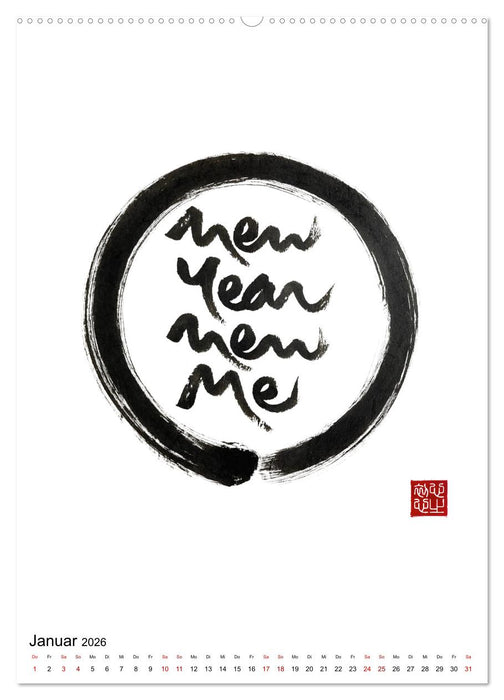 Zen Art Kalligraphie inspiriert von Zen-Meister Thích Nhất Hạnh (CALVENDO Premium Wandkalender 2026)