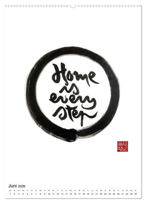 Zen Art Kalligraphie inspiriert von Zen-Meister Thích Nhất Hạnh (CALVENDO Premium Wandkalender 2026)