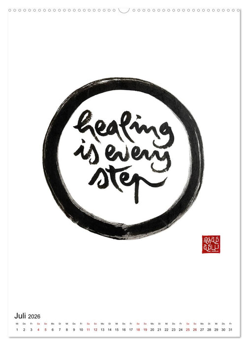 Zen Art Kalligraphie inspiriert von Zen-Meister Thích Nhất Hạnh (CALVENDO Premium Wandkalender 2026)