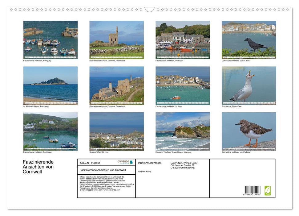 Faszinierende Ansichten von Cornwall (CALVENDO Wandkalender 2026)
