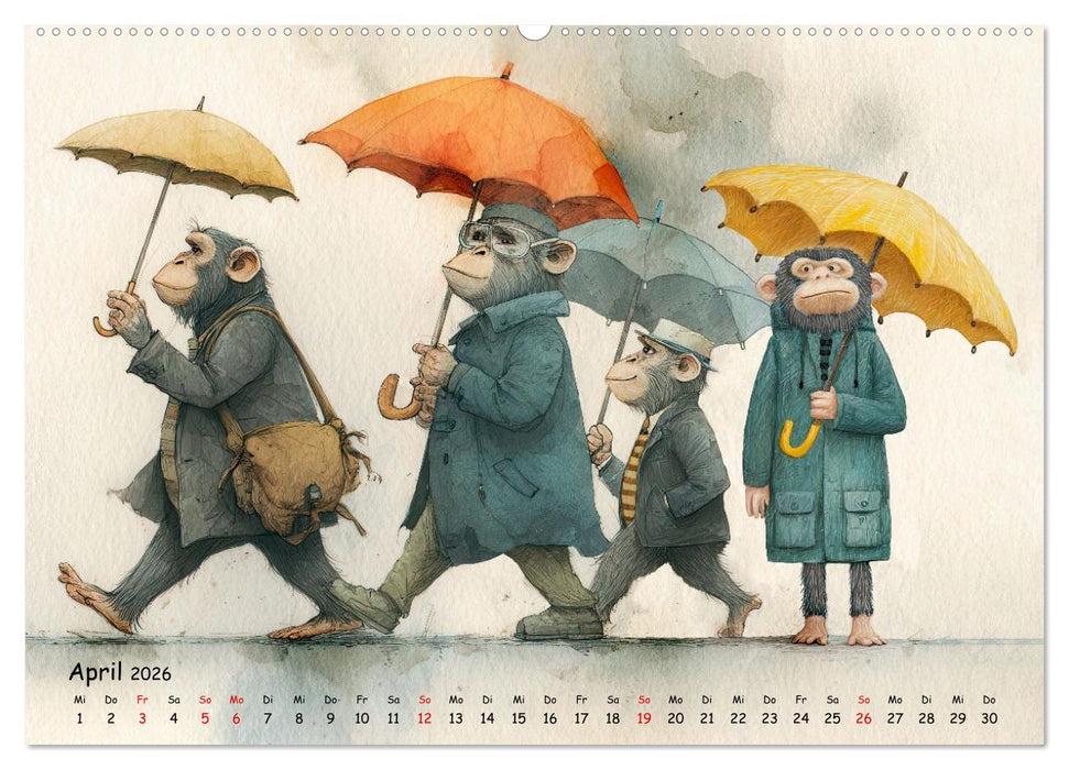 Verrückte Affenwelt (CALVENDO Wandkalender 2026)