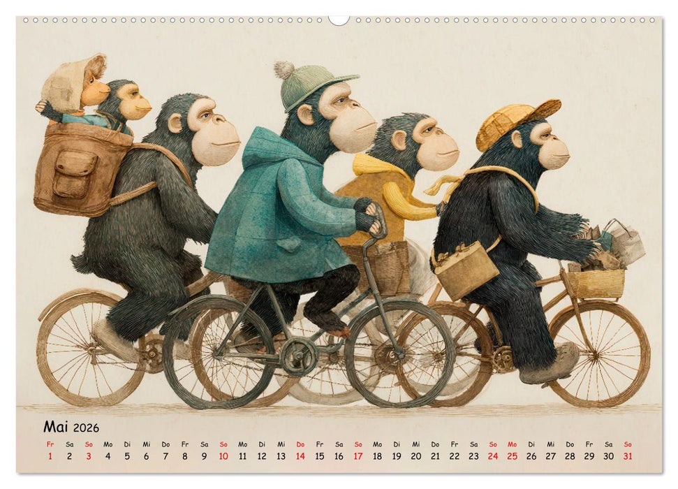 Verrückte Affenwelt (CALVENDO Premium Wandkalender 2026)