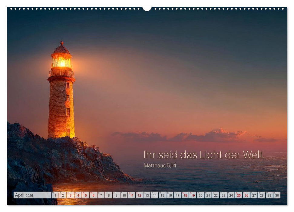 Psalmen und Bibelverse - Himmlische Botschaften (CALVENDO Premium Wandkalender 2026)