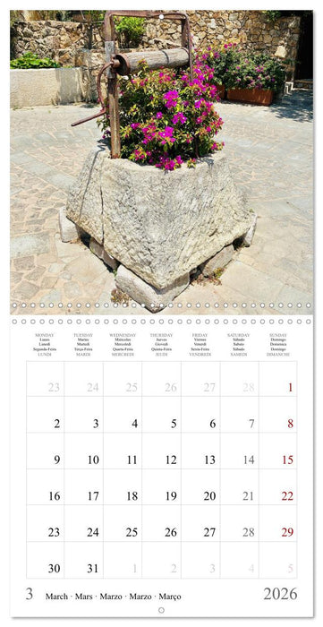 Sardegna - landscapes, sea and food from Sardinia (CALVENDO Monthly Calendar 2026)