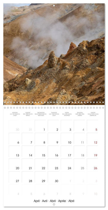 Iceland - Colorful Mountains (CALVENDO Monthly Calendar 2026)