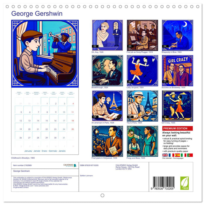 George Gershwin (CALVENDO Monthly Calendar 2026)