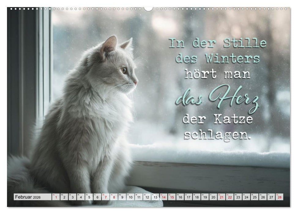 Katzenpoesie - Herzberührende Verse (CALVENDO Wandkalender 2026)