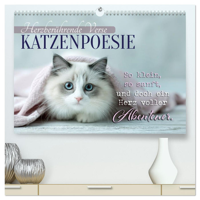 Katzenpoesie - Herzberührende Verse (CALVENDO Premium Wandkalender 2026)