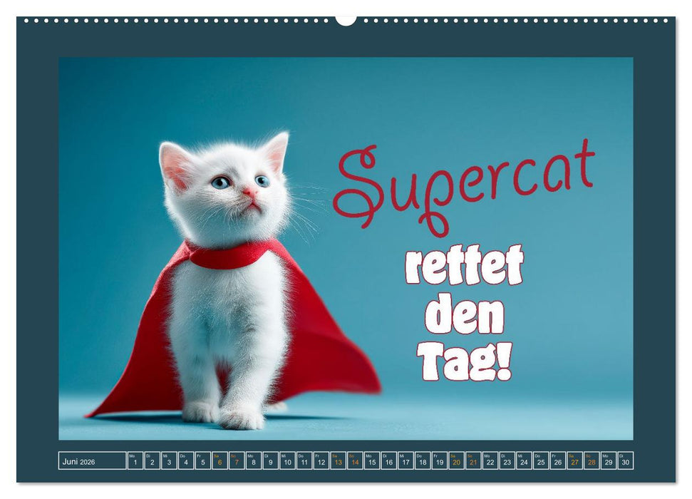 Katzenhumor - Ein Jahr voller Flauschalarm (CALVENDO Wandkalender 2026)