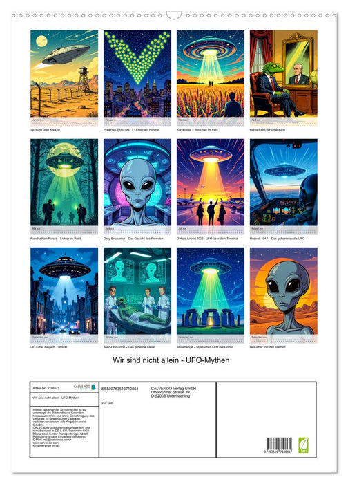 Wir sind nicht allein - UFO-Mythen (CALVENDO Wandkalender 2026)