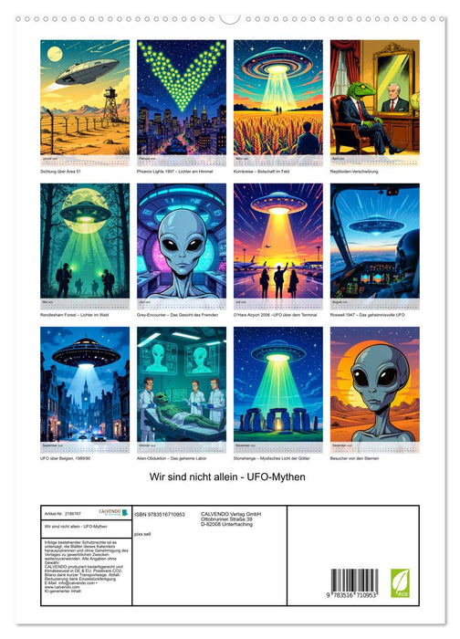 Wir sind nicht allein - UFO-Mythen (CALVENDO Premium Wandkalender 2026)