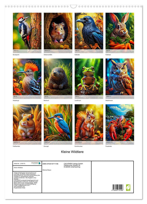 Kleine Wildtiere (CALVENDO Wandkalender 2026)