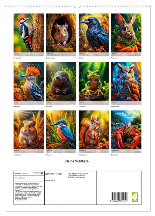 Kleine Wildtiere (CALVENDO Premium Wandkalender 2026)
