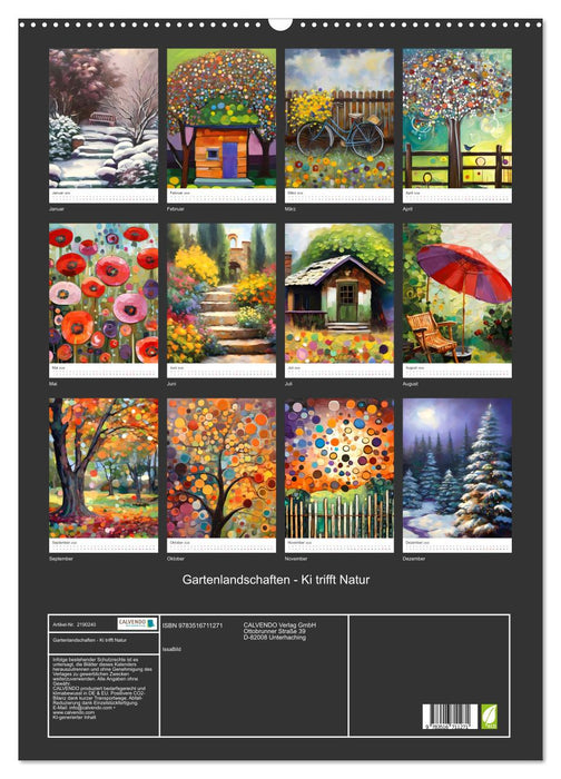 Gartenlandschaften - Ki trifft Natur (CALVENDO Wandkalender 2026)