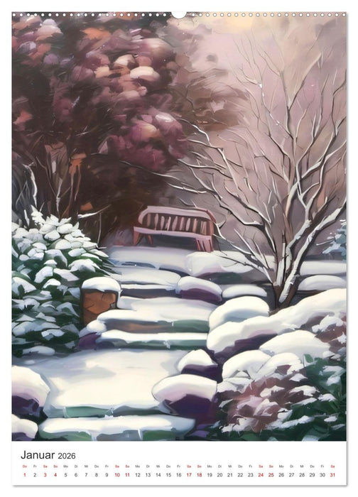 Gartenlandschaften - Ki trifft Natur (CALVENDO Wandkalender 2026)