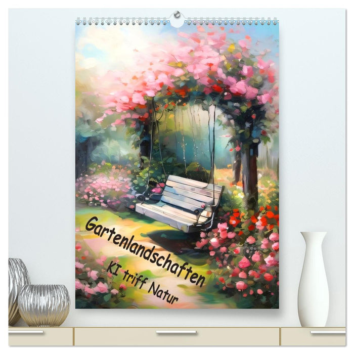 Gartenlandschaften - Ki trifft Natur (CALVENDO Premium Wandkalender 2026)