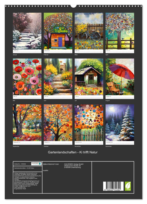 Gartenlandschaften - Ki trifft Natur (CALVENDO Premium Wandkalender 2026)