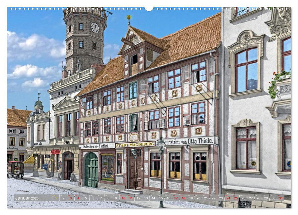 Altmark um 1900 - Orte zur Kaiserzeit in Farbe – kolorierte Fotografien (CALVENDO Wandkalender 2026)