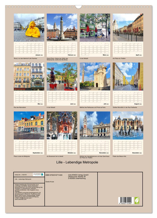 Lille - Lebendige Metropole (CALVENDO Wandkalender 2026)