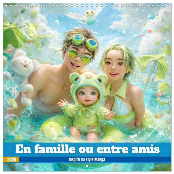 En famille ou entre amis - Inspiré du style Manga (CALVENDO Calendrier mensuel 2026)