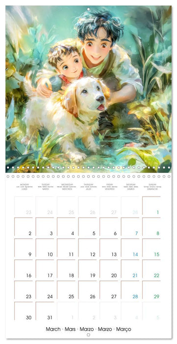 En famille ou entre amis - Inspiré du style Manga (CALVENDO Calendrier mensuel 2026)