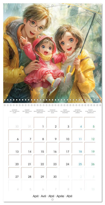 En famille ou entre amis - Inspiré du style Manga (CALVENDO Calendrier mensuel 2026)