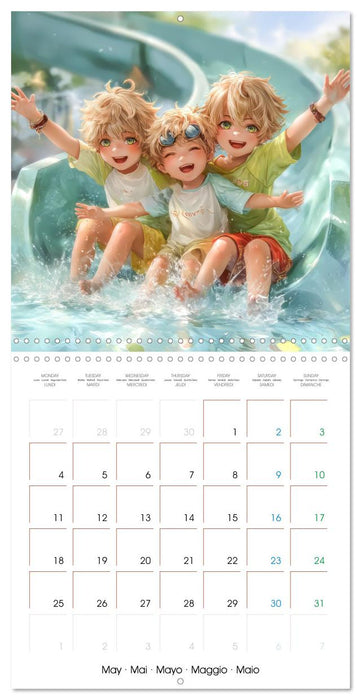 En famille ou entre amis - Inspiré du style Manga (CALVENDO Calendrier mensuel 2026)