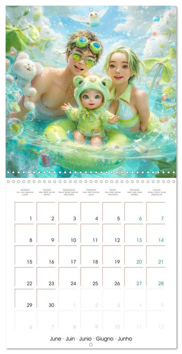 En famille ou entre amis - Inspiré du style Manga (CALVENDO Calendrier mensuel 2026)