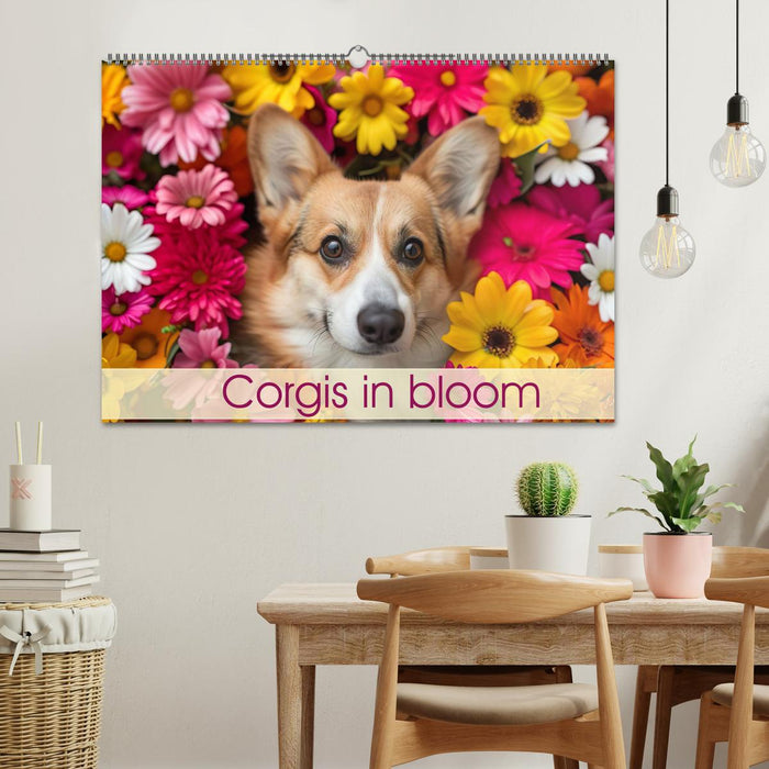 Corgis in Bloom (CALVENDO Monthly Calendar 2026)