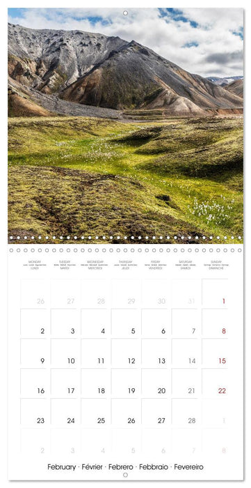 Iceland - Colorful Mountains (CALVENDO Monthly Calendar 2026)