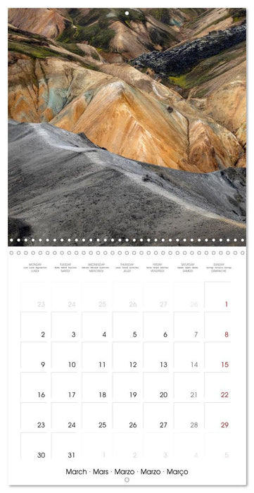 Iceland - Colorful Mountains (CALVENDO Monthly Calendar 2026)